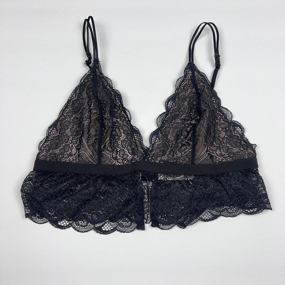 Madewell Bralette Womens Medium Liana Black Lace Longline Whimsigoth Fairy Goth